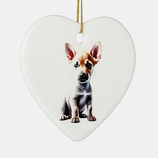 Personalisierter Kanaan-Hund-Welpe Keramik Ornament (Rechts)