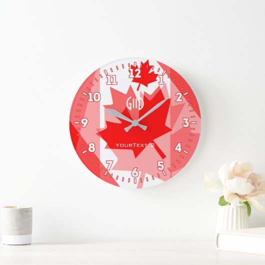 Personalisierter kanadischer Geist-grafischer Große Wanduhr (Zuhause)