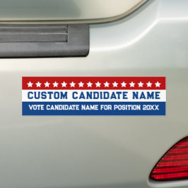 Personalisierter Kandidat für die Wahl Autoaufkleber
