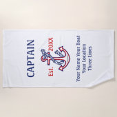 Personalisierter Kapitän-Gang Kapitän-erster Strandtuch (Vorderseite)