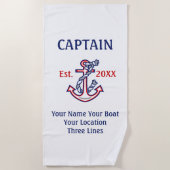 Personalisierter Kapitän-Gang Kapitän-erster Strandtuch (Vorderseite)