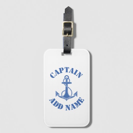 Personalisierter Kapitän Gepäckanhänger (Vorderseite Vertikal)