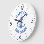 Personalisierter Kapitän Große Wanduhr (Winkel)