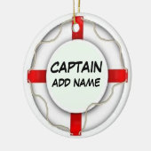 Personalisierter Kapitän Keramikornament (Links)
