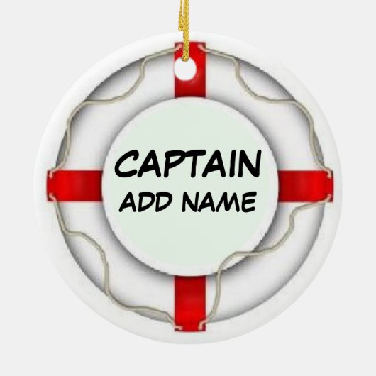 Personalisierter Kapitän Keramikornament (Hinten)