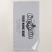 Personalisierter Kapitän Name Boat Year und mehr Strandtuch (Vorderseite)