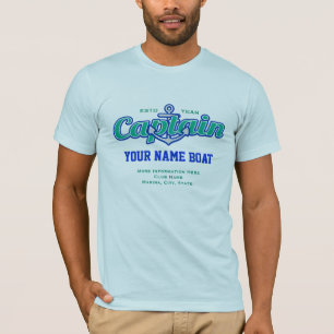 Personalisierter Kapitän Name Boat Year und mehr T-Shirt