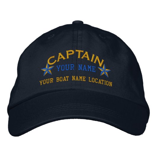 Personalisierter Kapitän Stars Ball Cap Stickerei Bestickte Kappe (Vorderseite)