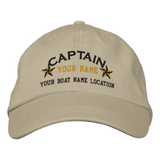 Personalisierter Kapitän Stars Ball Cap Stickerei Bestickte Kappe (Vorderseite)