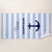 Personalisierter Kapitän Strandtuch (Vorderseite)