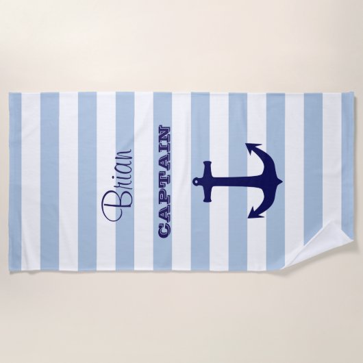 Personalisierter Kapitän Strandtuch (Vorderseite)