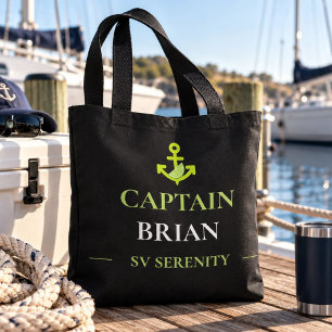 Personalisierter Kapitänsname & Bootsname Nautical Tasche