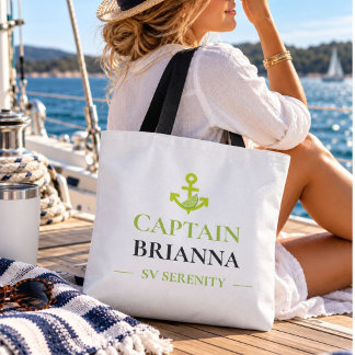 Personalisierter Kapitänsname & Bootsname Nautical Tasche