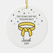 Personalisierter Karate Gelbgürtel, Taekwondo Outf Keramik Ornament (Vorne)