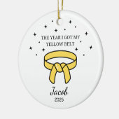 Personalisierter Karate Gelbgürtel, Taekwondo Outf Keramik Ornament (Links)