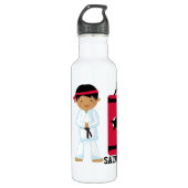 Personalisierter Karate-Junge Trinkflasche (Vorderseite)