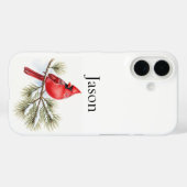 Personalisierter Kardinal auf Pine Bird Lover Gift Case-Mate iPhone Hülle (Rückseite (Horizontal))