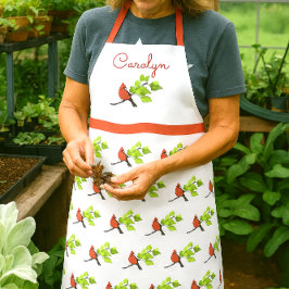 Personalisierter Kardinal-Bird-Over Schürze