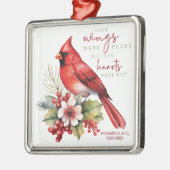 Personalisierter Kardinal Memorial Your Wings Ornament Aus Metall (Links)