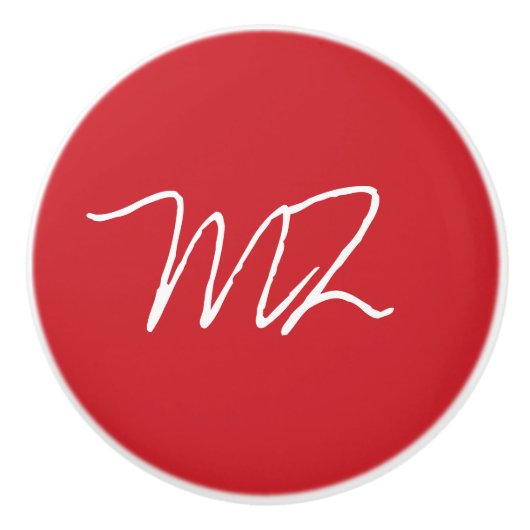 Personalisierter Kardinal Rot Keramikknauf (Vorderseite)