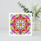 Personalisierter Kardinal und Blume Mandala Geburt Karte (Stehend Vorderseite)