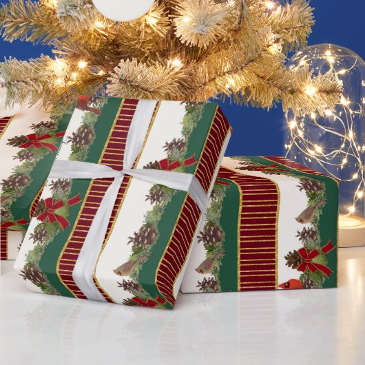 Personalisierter Kardinal zu Weihnachten Geschenkpapier (Feiertage)