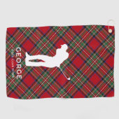 Personalisierter Karierter Clubname Rustic Stewart Golfhandtuch (Horizontal)