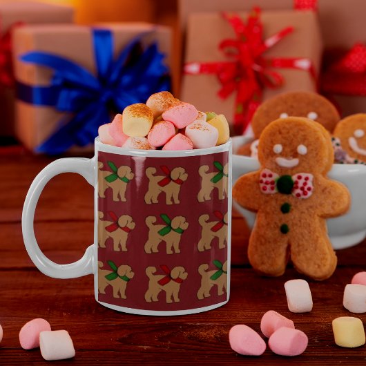 Personalisierter Karierter Doodle Goldener Hund Tasche