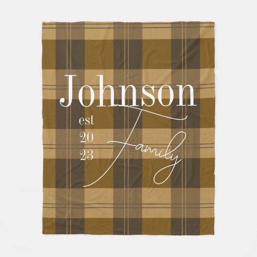 Personalisierter Karierter Familienname Fleecedecke (Vorderseite)