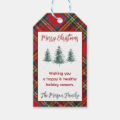Personalisierter Karierter Flannel, Weihnachtsbaum Geschenkanhänger (Vorderseite)