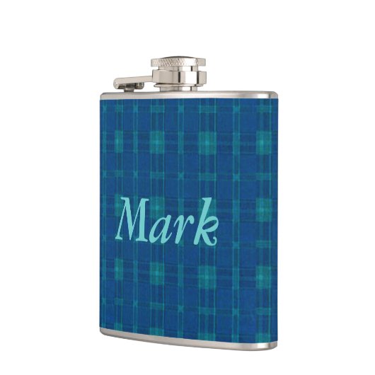 Personalisierter Karierter Flassel Flachmann (Links)