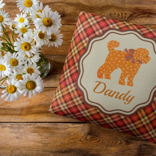 Personalisierter Karierter Polka Dot Doodle Tan Do Kissen