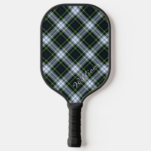 Personalisierter Karierter Rustikaler Gordon Clan  Pickleball Schläger (Rückseite)