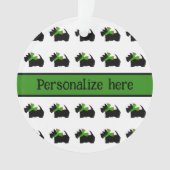 Personalisierter Karierter Scotty Hund Ornament (Vorderseite)