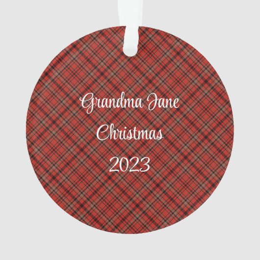 Personalisierter Karierter Scotty Hund Ornament (Rückseite)