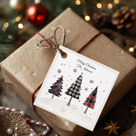 Personalisierter Karierter Weihnachtsbaum Familien Geschenkanhänger