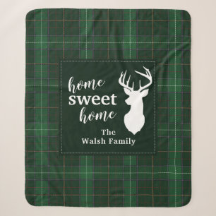 Personalisierter Karierter Weihnachtsurlaub Zuhaus Sherpadecke