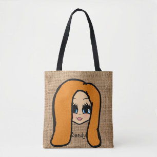 Personalisierter Karikaturenjute - rote Farbe Tasche