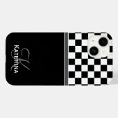 Personalisierter Karo in Schwarz/Weiß Case-Mate iPhone Hülle (Rückseite (Horizontal))
