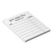 Personalisierter Karo List Notepad Notizblock (angewinkelt)