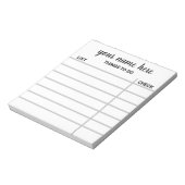 Personalisierter Karo List Notepad Notizblock (Rotiert)