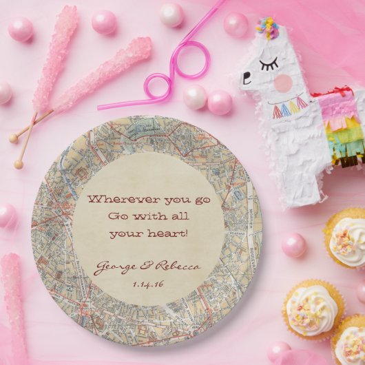 Personalisierter Karten-Teller Pappteller (Party)