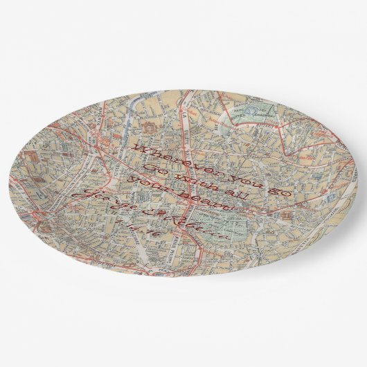 Personalisierter Karten-Teller Pappteller (Schrägansicht)