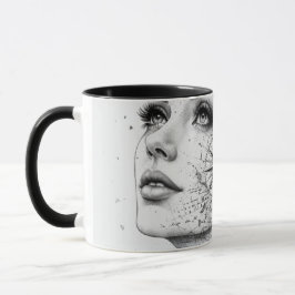 Personalisierter Kartenkompass Frau Kunst im Vinta Tasse