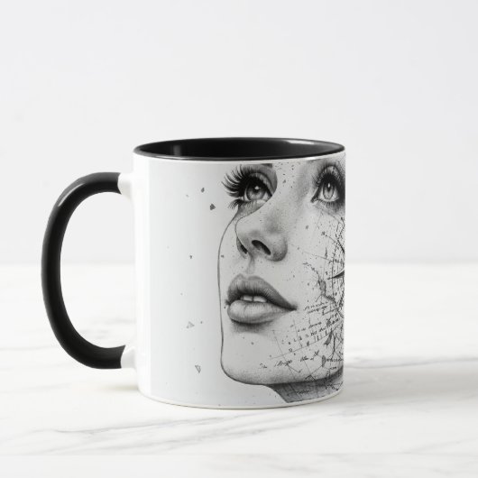 Personalisierter Kartenkompass Frau Kunst im Vinta Tasse (Links)