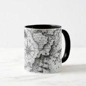 Personalisierter Kartenkompass Frau Kunst im Vinta Tasse (VorderseiteRechts)