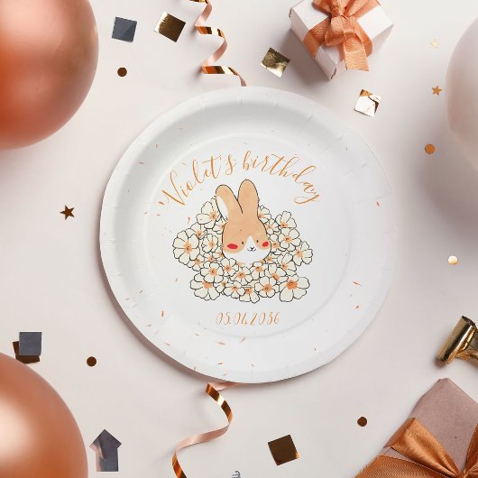 Personalisierter Kartonteller Geburtstag Hase Pappteller