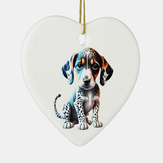 Personalisierter Katahoula Leopard Hund Welpe Keramik Ornament (Rechts)