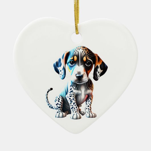 Personalisierter Katahoula Leopard Hund Welpe Keramik Ornament (Vorne)