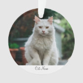 Personalisierter Katze Name Foto Ornament (Vorderseite)